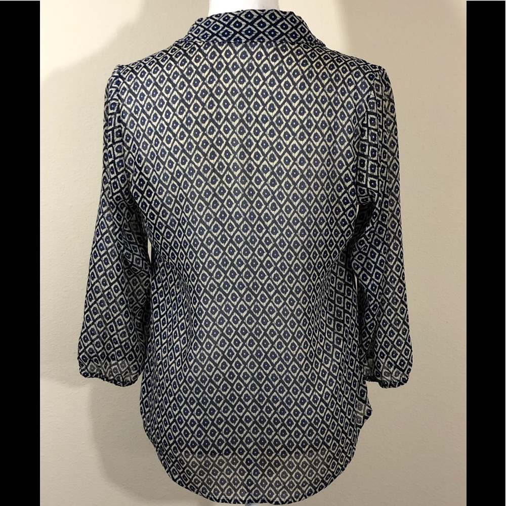 {LUCKY BRAND} - SHEER COMFY TOP / BLOUSE = B1 - Picture 5 of 7